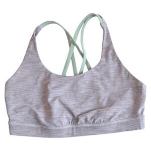 Lululemon Athletica Energy Bra Light Gray Strappy Sports Bra Size 10